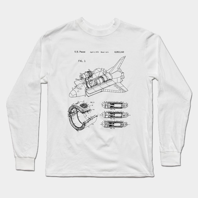 Rocket Patent Drawing Long Sleeve T-Shirt by GoshaDron